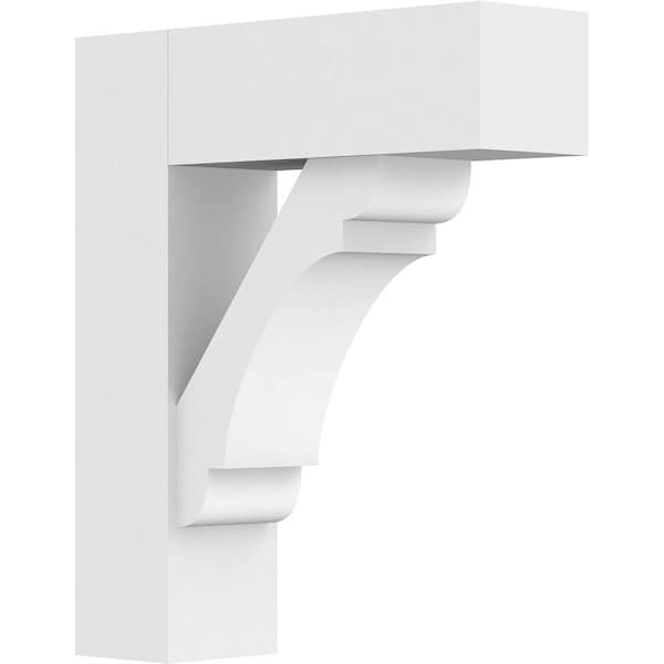 Ekena Millwork Standard Olympic Architectural Grade PVC Bracket with Block Ends, 3"W x 12"D x 14"H BKTP03X12X14OLY05 - main